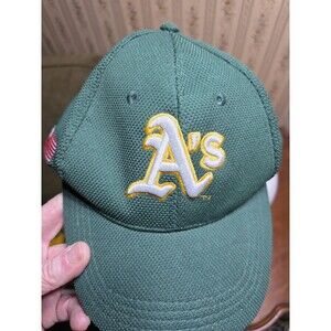 Oakland Athletics A’s MLB Hat Green Strapback Baseball Cap Comerica Bank Promo